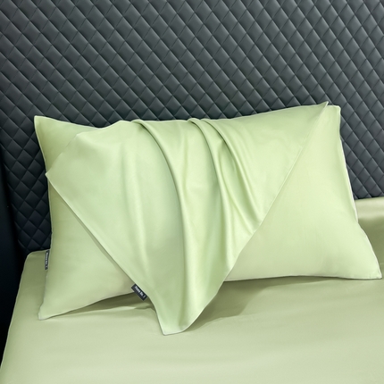 家居1号家纺 2024新款50双股新疆长绒棉纯色四件套单品系列-单枕套 枕套纯享-果绿