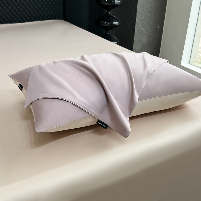 91家纺网 家纺一手货源 找家纺 家居1号家纺 2024新款50双股新疆长绒棉纯色四件套单品系列-单枕套 枕套共享-紫金+玫瑰金