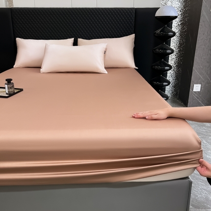 家居1号家纺 2024新款50双股新疆长绒棉纯色四件套单品系列-单床笠 床笠-纯雅-卡其