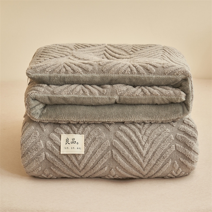 91家纺网 家纺一手货源 找家纺 2024新品塔肤绒保暖舒适冬被子被芯 枫叶-灰