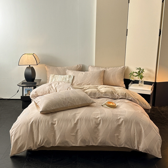 91家纺网 家纺一手货源 找家纺 雅居纺家纺 2024新款全棉印花磨毛四件套 卡米拉