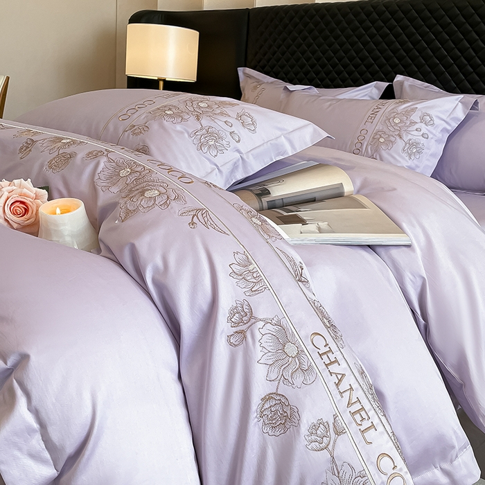 91家纺网 家纺一手货源 找家纺 理想家家纺 2024新款13372全棉刺绣四件套系列-花季 紫