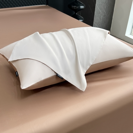 家居1号家纺 2024新款50双股新疆长绒棉纯色四件套单品系列-单枕套 枕套共享-巧克力