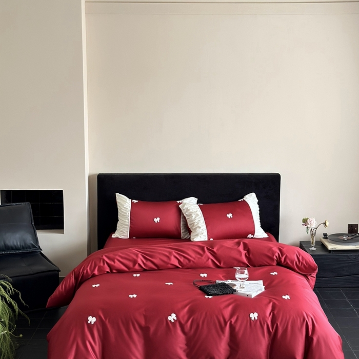 91家纺网 家纺一手货源 找家纺 鹿班家居 2024新款全棉100S长绒棉毛巾绣系列——少女清梦（标准会员-20元）  少女清梦-红