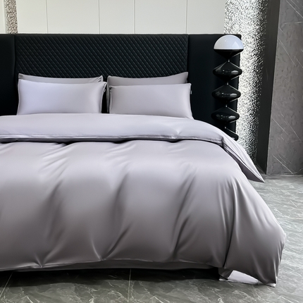 家居1号家纺 2024新款50双股新疆长绒棉纯色四件套单品系列-四件套 纯享-绅士灰
