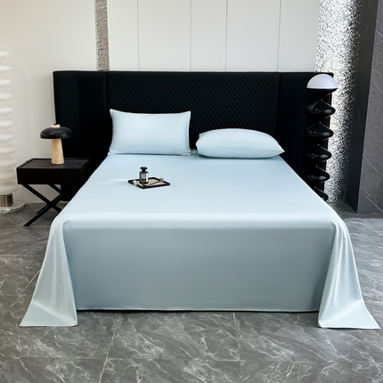 91家纺网 家纺一手货源 找家纺 家居1号家纺 2024新款50双股新疆长绒棉纯色四件套单品系列-单床单 床单纯享-海蓝