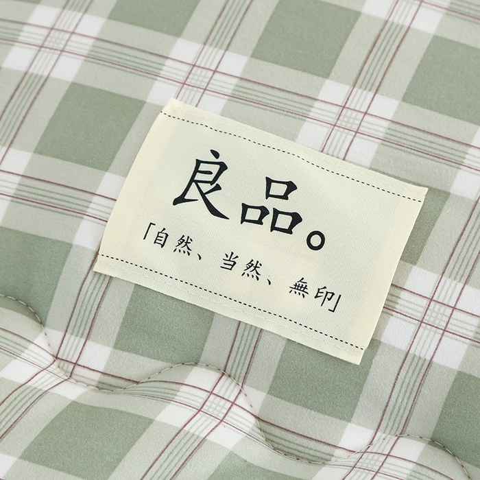 91家纺网 家纺一手货源 找家纺 优布加 2024新款色织水洗棉格斜抗菌良品系列大豆被冬被 良品-灰绿