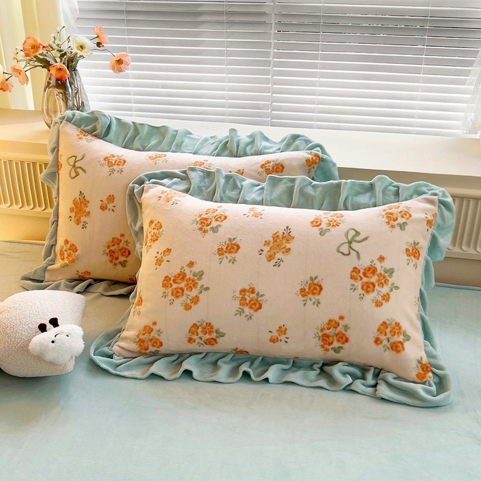 91家纺网 家纺一手货源 找家纺 找底底家纺 2024新款牛奶绒印花四件套 花海