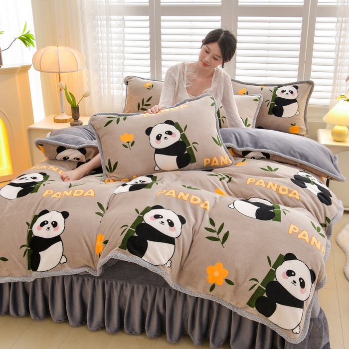 91家纺网 家纺一手货源 找家纺 绒耀 2025新款高克重牛奶绒四件套保暖四件套直播爆款电商爆款 胖嘟嘟 