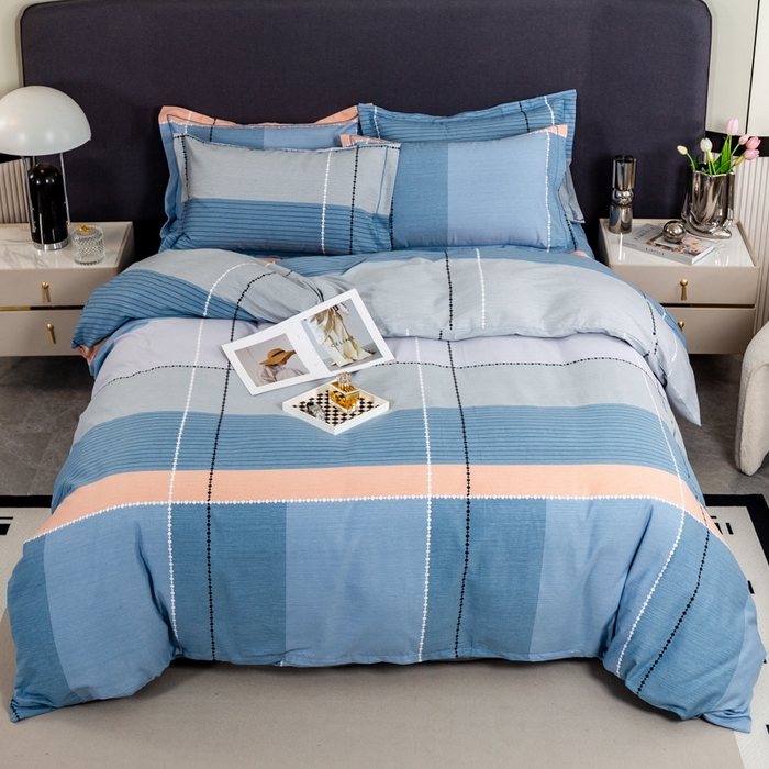 91家纺网 家纺一手货源 找家纺 威布斯家居 2024新款AA版全棉加厚磨毛四件套 米格鲁-蓝