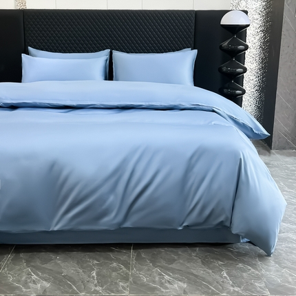 91家纺网 家纺一手货源 找家纺 家居1号家纺 2024新款50双股新疆长绒棉纯色四件套单品系列-四件套 纯享-宾利蓝