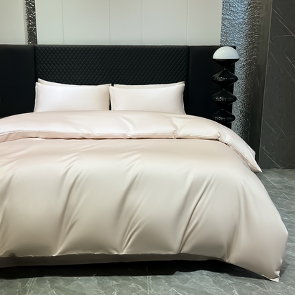 91家纺网 家纺一手货源 找家纺 家居1号家纺 2024新款50双股新疆长绒棉纯色四件套单品系列-四件套 纯享-玫瑰棕