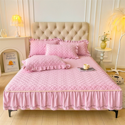 91家纺网 家纺一手货源 找家纺 （总）2024新款热款A类牛奶绒夹棉床笠