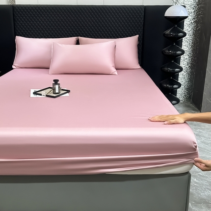 家居1号家纺 2024新款50双股新疆长绒棉纯色四件套单品系列-单床笠 床笠-纯雅-豆沙