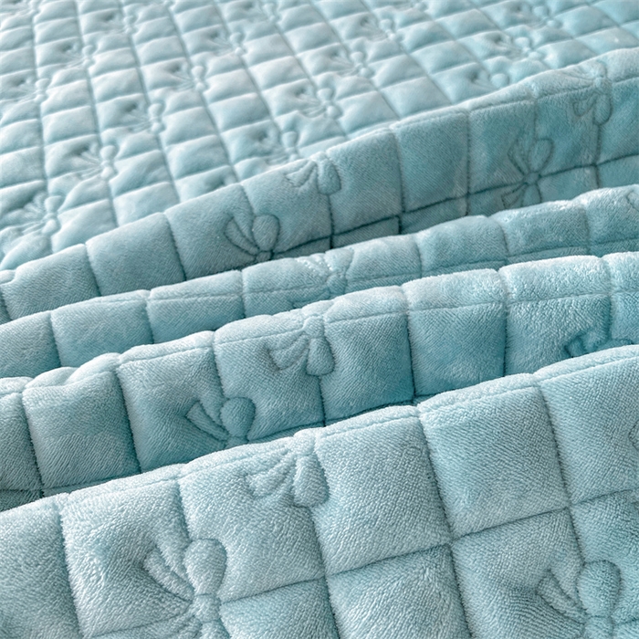 91家纺网 家纺一手货源 找家纺 2024新款热款A类牛奶绒夹棉床笠 浅灰蓝-