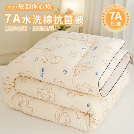 91家纺网 家纺一手货源 找家纺 （总）欢乐季  2025新款7A抗菌水洗棉印花冬被四季被+被芯秋冬加厚被芯四季被子
