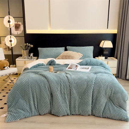 2024新品塔肤绒保暖舒适冬被子被芯 布拉格-浅灰蓝