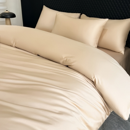 91家纺网 家纺一手货源 找家纺 家居1号家纺 2024新款50双股新疆长绒棉纯色四件套单品系列-单被套 纯享-香槟