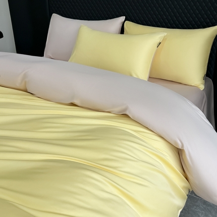 91家纺网 家纺一手货源 找家纺 家居1号家纺 2024新款50双股新疆长绒棉纯色四件套单品系列-单被套 共享-旭日+玫瑰金