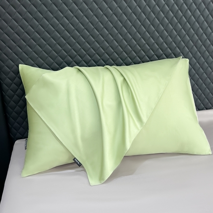家居1号家纺 2024新款50双股新疆长绒棉纯色四件套单品系列-单枕套 枕套共享-苹果绿+太空灰