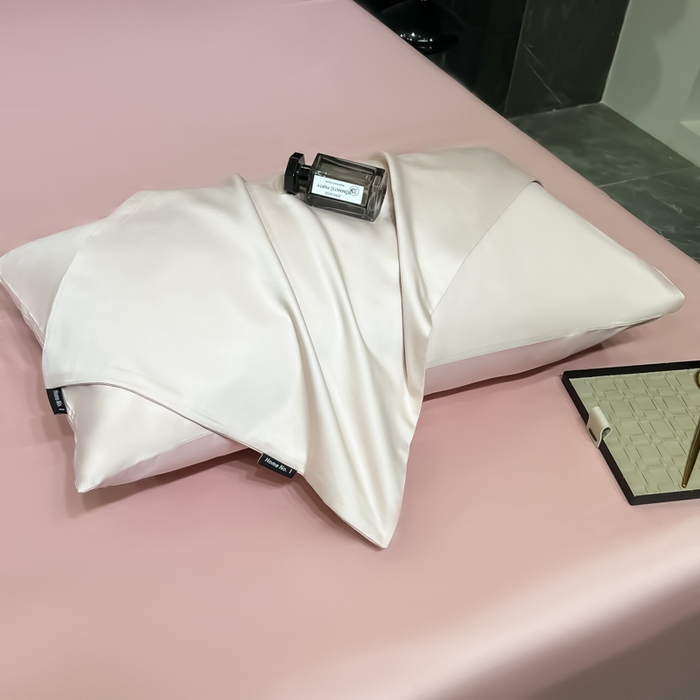 91家纺网 家纺一手货源 找家纺 家居1号家纺 2024新款50双股新疆长绒棉纯色四件套单品系列-单枕套 枕套共享-桃粉+粉