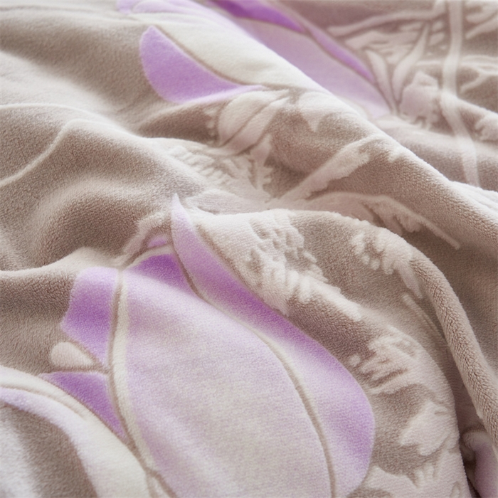 91家纺网 家纺一手货源 找家纺 2024新款A类立体雕花四件套 山水郁金香-豆沙紫