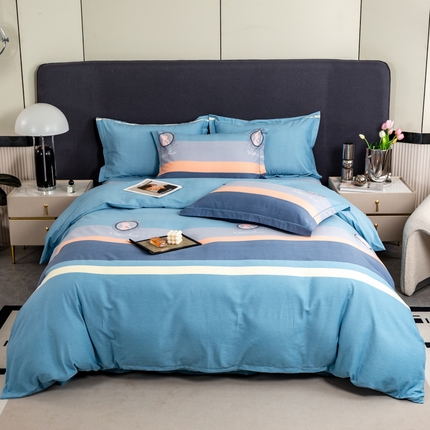 91家纺网 家纺一手货源 找家纺 威布斯家居 2024新款AA版全棉加厚磨毛四件套 时光之梦-兰