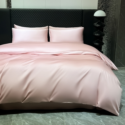 家居1号家纺 2024新款50双股新疆长绒棉纯色四件套单品系列-四件套 纯享-粉