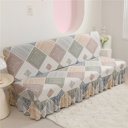 91家纺网 家纺一手货源 找家纺 （总）雅竹家纺 2024新款牛奶丝单版系列裙边款沙发床