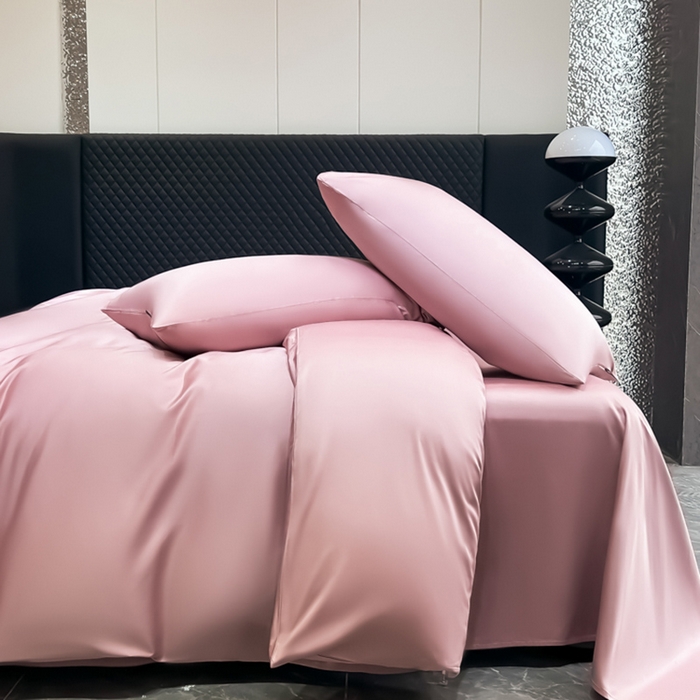 91家纺网 家纺一手货源 找家纺 家居1号家纺 2024新款50双股新疆长绒棉纯色四件套单品系列-四件套 纯享-豆沙