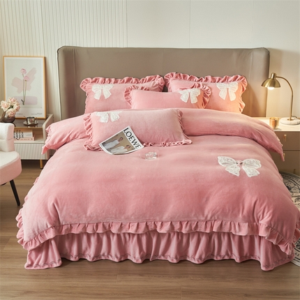 91家纺网 家纺一手货源 找家纺 （总）2024新款A类幸福约定牛奶绒四件套