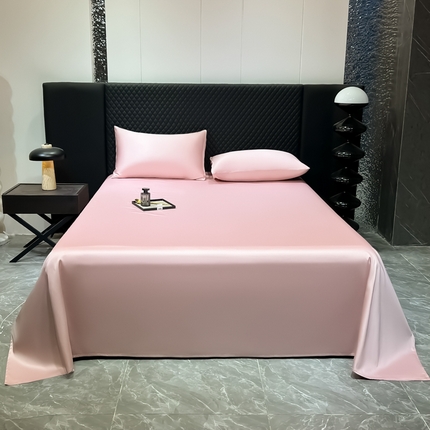 家居1号家纺 2024新款50双股新疆长绒棉纯色四件套单品系列-单床单 床单纯享-粉