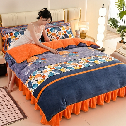 绒耀 2025新款高克重牛奶绒四件套保暖四件套直播爆款电商爆款 幸运连连