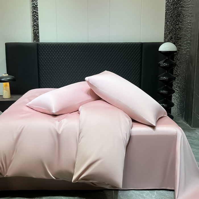 91家纺网 家纺一手货源 找家纺 家居1号家纺 2024新款50双股新疆长绒棉纯色四件套单品系列-四件套 纯享-粉