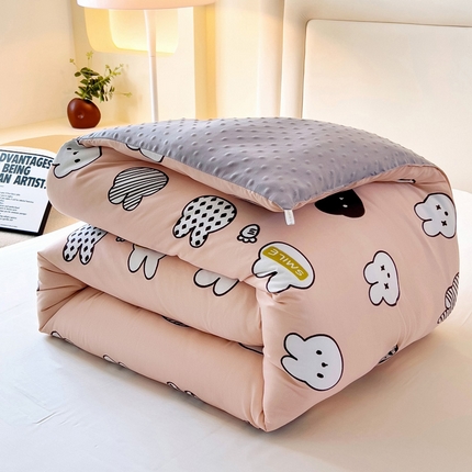 暖阁 2025新款A类水洗棉豆豆被冬被春秋被被子被芯 兔兔星球