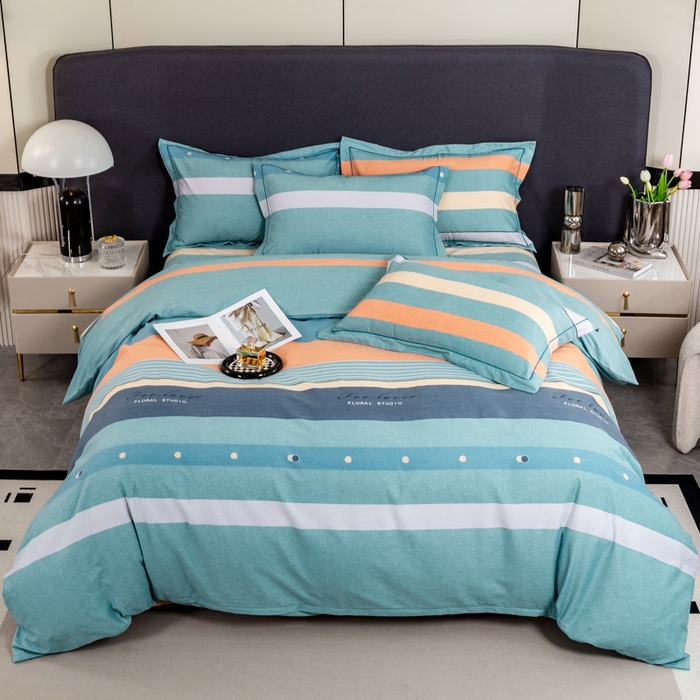 91家纺网 家纺一手货源 找家纺 威布斯家居 2024新款AA版全棉加厚磨毛四件套 酷派-绿