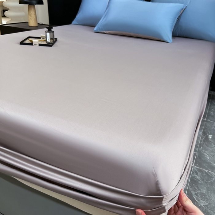 91家纺网 家纺一手货源 找家纺 家居1号家纺 2024新款50双股新疆长绒棉纯色四件套单品系列-单床笠 床笠-纯雅-绅士灰