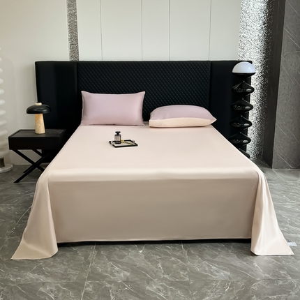 91家纺网 家纺一手货源 找家纺 家居1号家纺 2024新款50双股新疆长绒棉纯色四件套单品系列-单床单 床单共享-紫金+玫瑰金