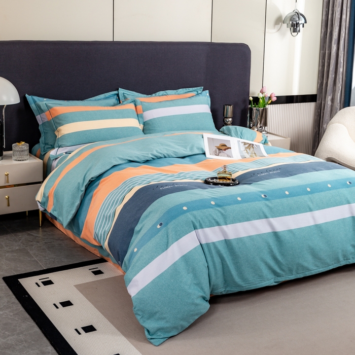 91家纺网 家纺一手货源 找家纺 威布斯家居 2024新款AA版全棉加厚磨毛四件套 酷派-绿