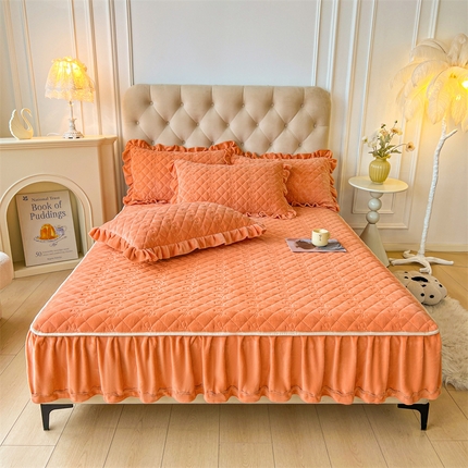 91家纺网 家纺一手货源 找家纺 （总）2024新款热款A类牛奶绒夹棉床笠