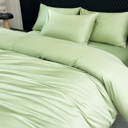 家居1号家纺 2024新款50双股新疆长绒棉纯色四件套单品系列-单被套 纯享-果绿