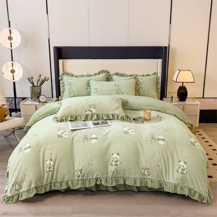 91家纺网 家纺一手货源 找家纺 （总）2024新品A类牛奶绒韩版雕花四件套