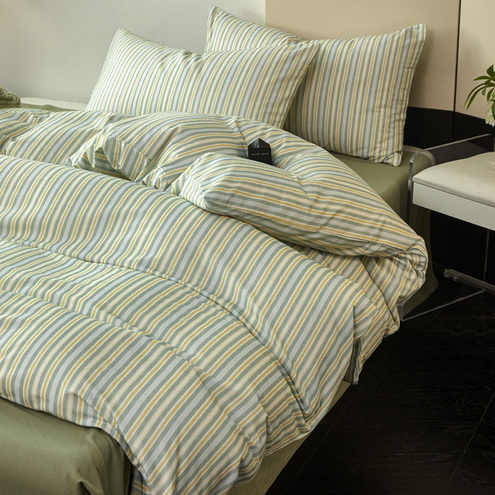 91家纺网 家纺一手货源 找家纺 雅居纺家纺 2024新款全棉印花磨毛四件套 米兰绿