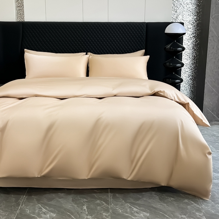 91家纺网 家纺一手货源 找家纺 家居1号家纺 2024新款50双股新疆长绒棉纯色四件套单品系列-单被套 纯享-香槟