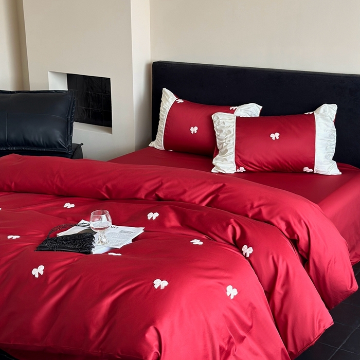 91家纺网 家纺一手货源 找家纺 鹿班家居 2024新款全棉100S长绒棉毛巾绣系列——少女清梦（标准会员-20元）  少女清梦-红