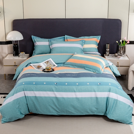 91家纺网 家纺一手货源 找家纺 威布斯家居 2024新款AA版全棉加厚磨毛四件套 酷派-绿