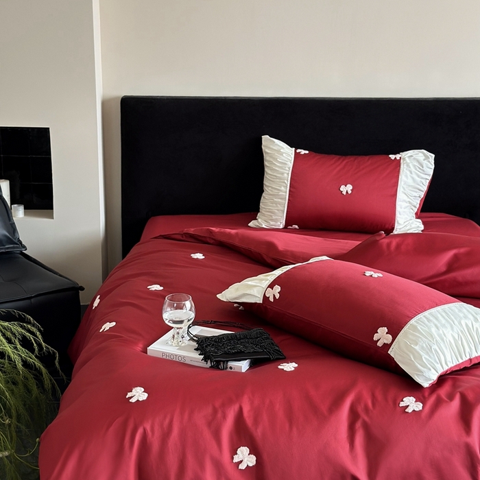 91家纺网 家纺一手货源 找家纺 鹿班家居 2024新款全棉100S长绒棉毛巾绣系列——少女清梦（标准会员-20元）  少女清梦-红