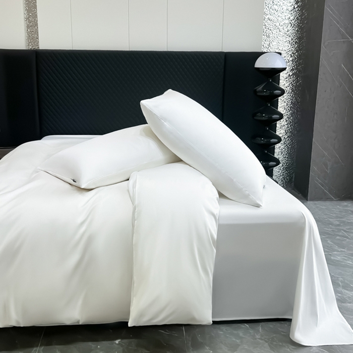 91家纺网 家纺一手货源 找家纺 家居1号家纺 2024新款50双股新疆长绒棉纯色四件套单品系列-四件套 纯享-象牙白