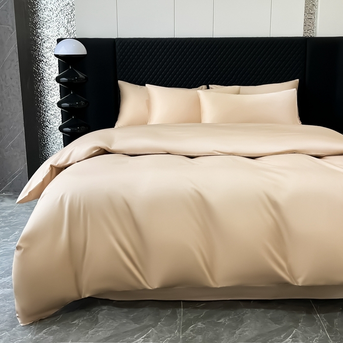 91家纺网 家纺一手货源 找家纺 家居1号家纺 2024新款50双股新疆长绒棉纯色四件套单品系列-单被套 纯享-香槟