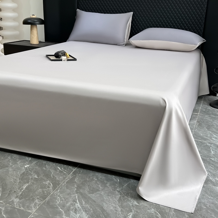 91家纺网 家纺一手货源 找家纺 家居1号家纺 2024新款50双股新疆长绒棉纯色四件套单品系列-单床单 床单共享-高级灰+太空灰